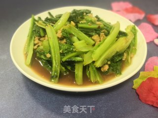 肉末煸炒青菜的做法