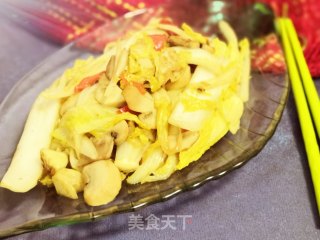 白菜炒白蘑菇的做法