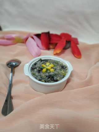 海苔玉米豌豆粥的做法