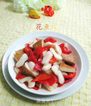 香干红椒炒荸荠的做法
