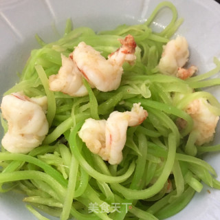鲜虾仁炒莴苣丝的做法