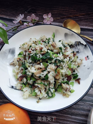 香菇油菜炒饭的做法
