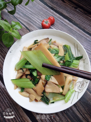 杏鲍菇炒油菜的做法