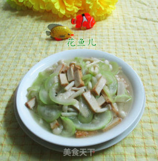 鱼豆腐白玉菇炒夜开花的做法
