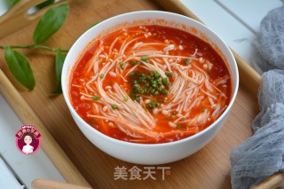 西红柿金针菇浓汤的做法