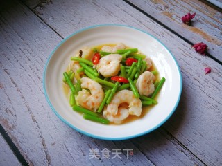 蒜苔炒虾仁的做法