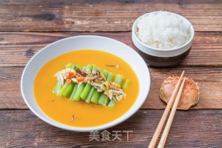 金汤蟹肉扒胜瓜的做法