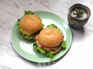 培根青菜汉堡????的做法