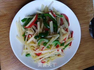 月子餐系列——彩椒土豆丝的做法