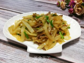 芥菜心炒肉丝的做法