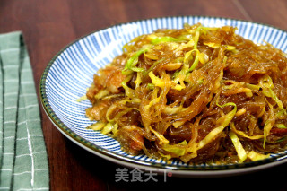 家常菜包菜炒粉丝的做法