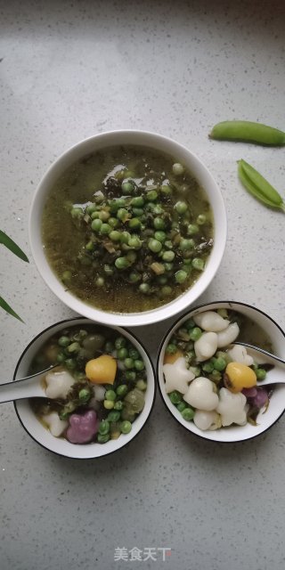 豌豆咸菜星星年糕汤的做法
