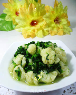 豆苗炒花菜的做法