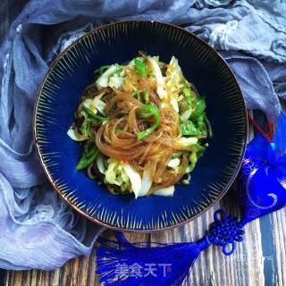 包菜青椒炒粉条的做法