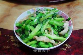 五花肉炒菜心的做法