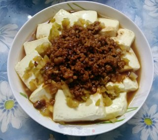 榨菜肉末蒸豆腐的做法