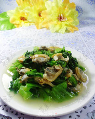 花蛤肉炒菜芯的做法