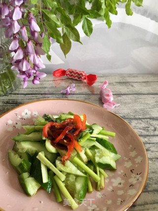 “凉菜”蚝油蒜苔拌黄瓜