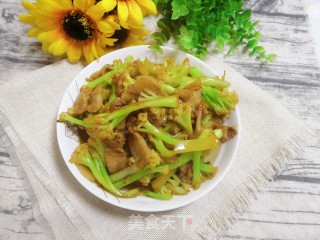 五花肉炒有机菜花的做法