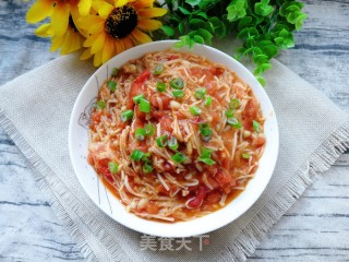 蚝油西红柿金针菇的做法