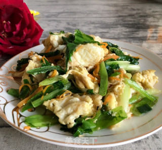 苦菊炒鹅蛋的做法