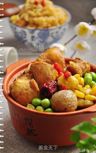 栗子鸡肉饭的做法