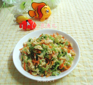 胡萝卜圆白菜炒鸡蛋的做法