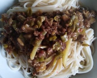 香菇酸豆角肉酱～面条的灵魂的做法