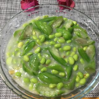 丝瓜烧毛豆的做法