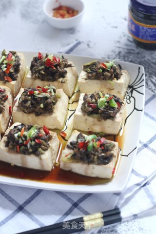 橄榄菜肉沫蒸豆腐-长帝蒸烤箱食谱的做法