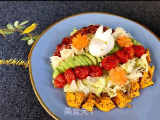 鸡蛋兔子田园沙拉的做法