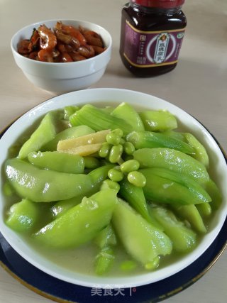 丝瓜烧毛豆的做法