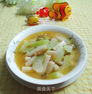 榨菜丝夜开花煮年糕的做法