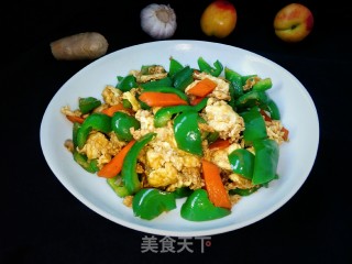 鹅蛋炒灯椒的做法