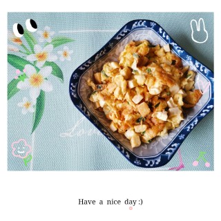 5分钟的快手菜——豆腐炒鸡蛋