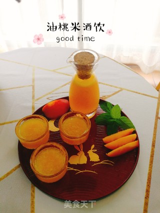 油桃米酒饮的做法