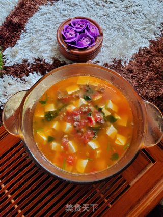 番茄豆腐牛肉汤的做法