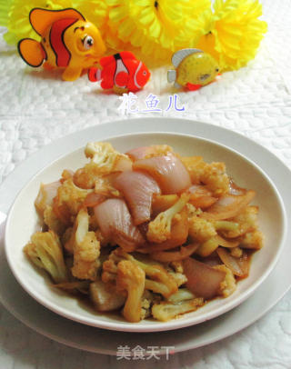 洋葱炒花菜的做法