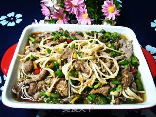 响油金针菇牛肉的做法
