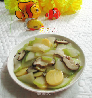香菇樱玉豆腐炒蒲瓜的做法