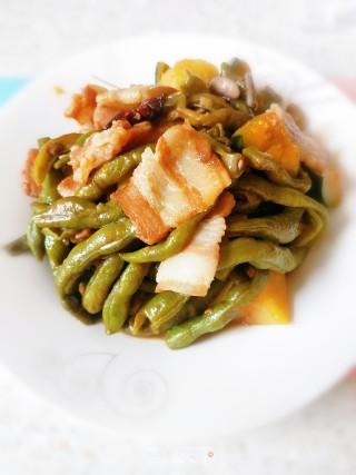 咸肉炖豆角的做法