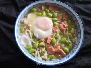 豆米鸡蛋汤面的做法