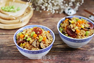 腊肠时蔬焖饭的做法
