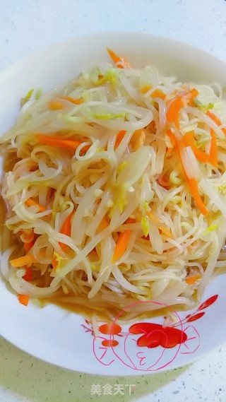 豆芽拌粉丝的做法