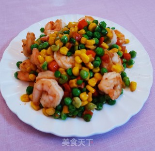 虾仁炒蔬菜丁的做法