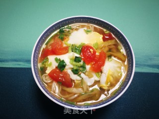 榨菜鸡蛋清汤面的做法