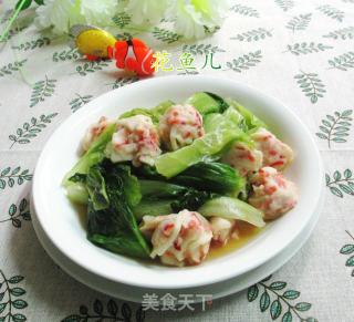 虾味球炒生菜的做法