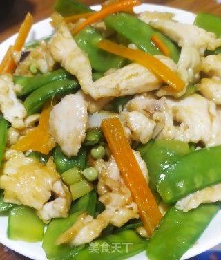 鸡胸肉炒雪豆的做法