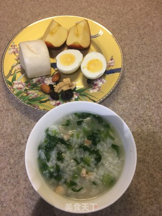 鸡丝青菜粥套餐的做法