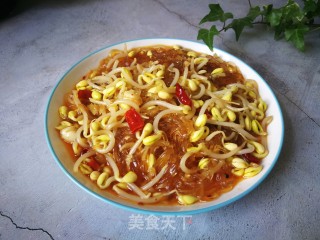 黄豆芽炒水晶粉的做法